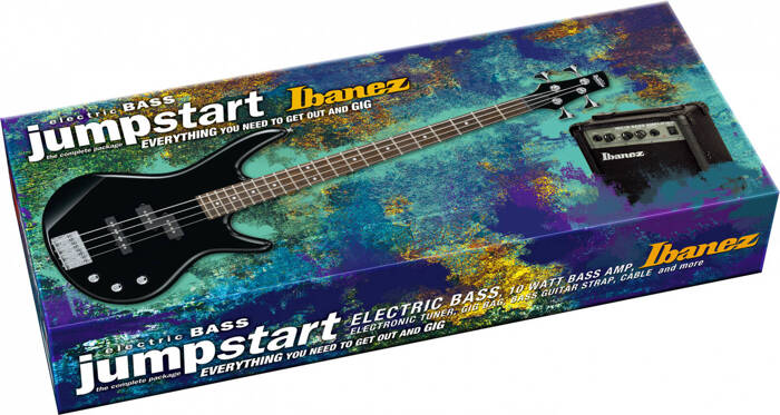 Ibanez IJSR190-BK bass guitar set with Jump Start Set accessories