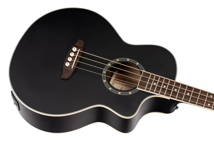 Ortega D7CE-SBK-4 electro-acoustic bass guitar, black