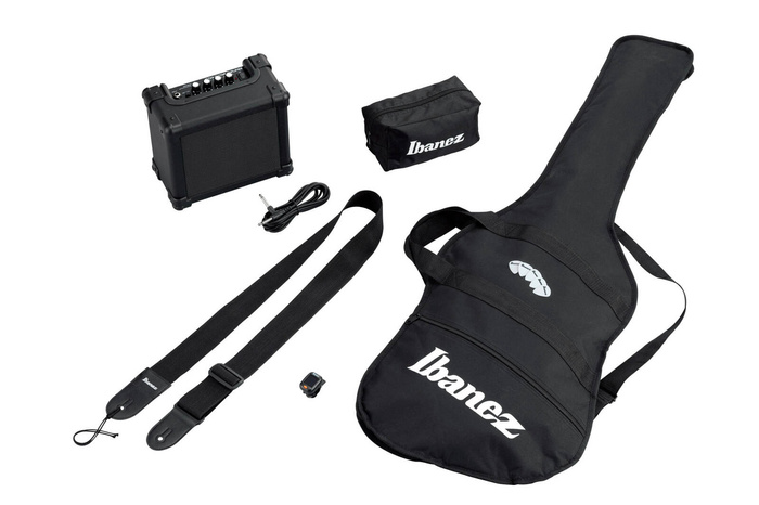 Ibanez IJRX20-BKN electric guitar set with Jumpstart Starter Set accessories