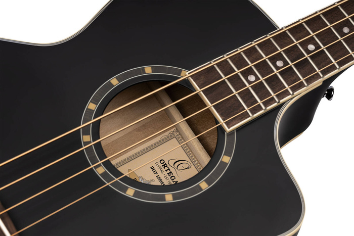 Ortega D7CE-SBK-4 electro-acoustic bass guitar, black