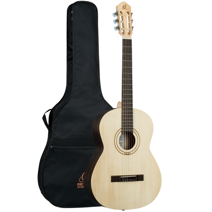 Ortega R16S Traditionelle 4/4-Klassikgitarre mit Koffer