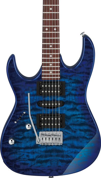 Ibanez GRX70QAL-TBB Transparent Blue Burst left-handed electric guitar